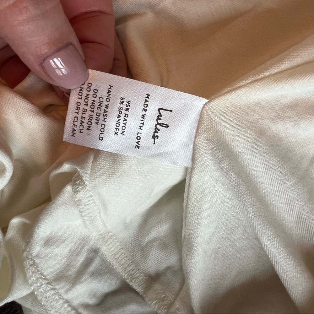 Lulus Bodysuit White Me Myself and Tie - Picture 6 of 8